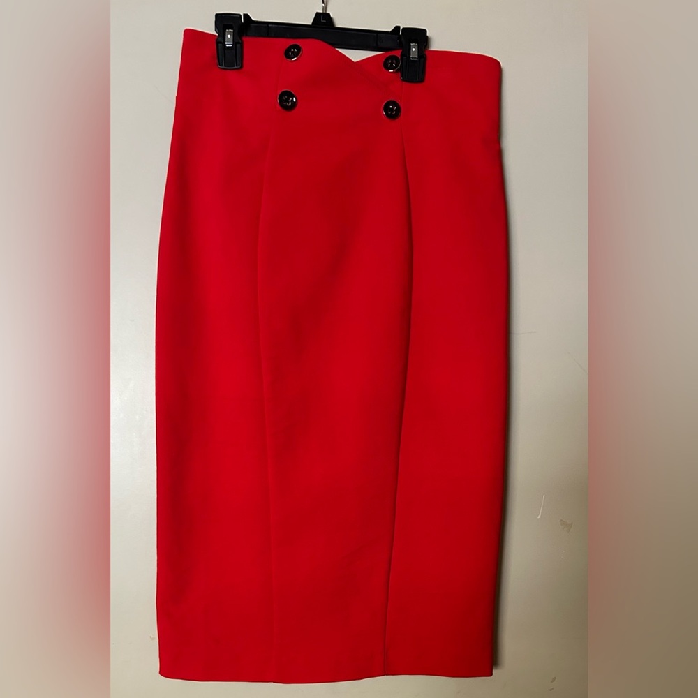Fire Red Pencil Skirt